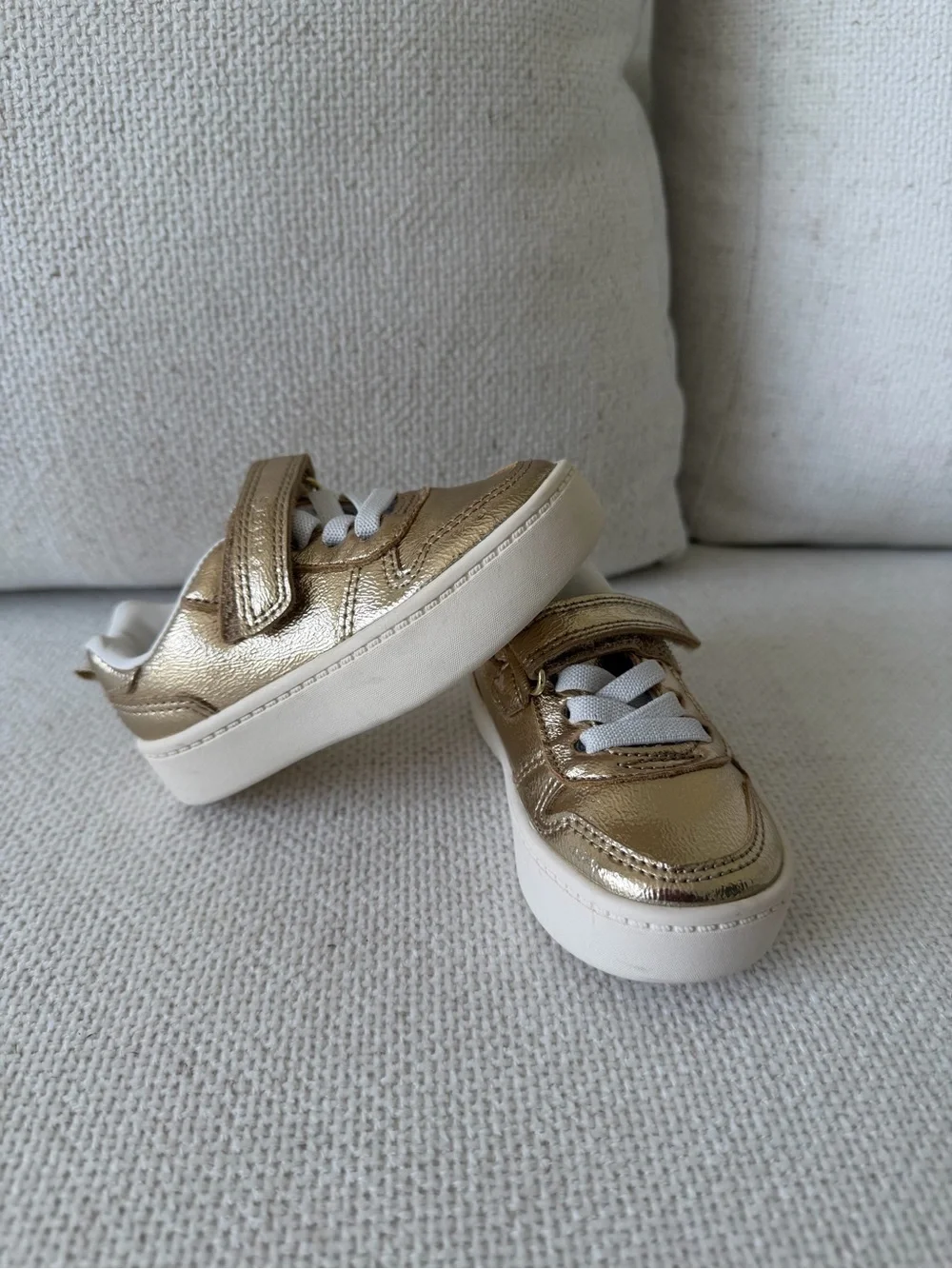 Carter's Metallic Gold Velcro Sneakers